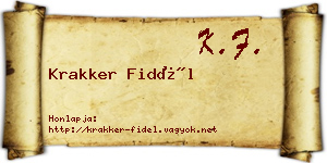 Krakker Fidél névjegykártya