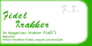 fidel krakker business card